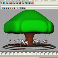Animating a Merry-Go-Round using Expressions in Maya 2009